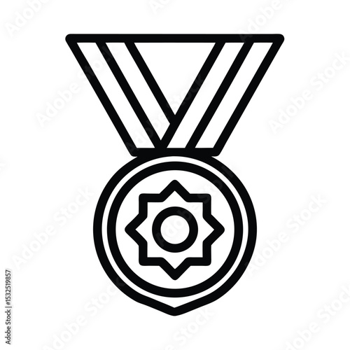 Medal Icon Outline Vector Illustration
