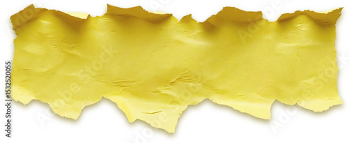 Yellow Torn Paper Texture isolated on white transparent background clipart PNG