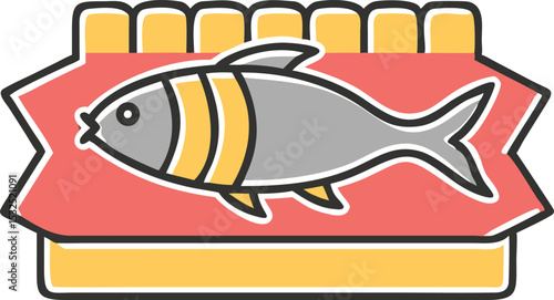 Buenos aires tetra fish illustration on white background