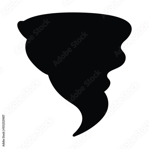Tornado – black silhouette on white background