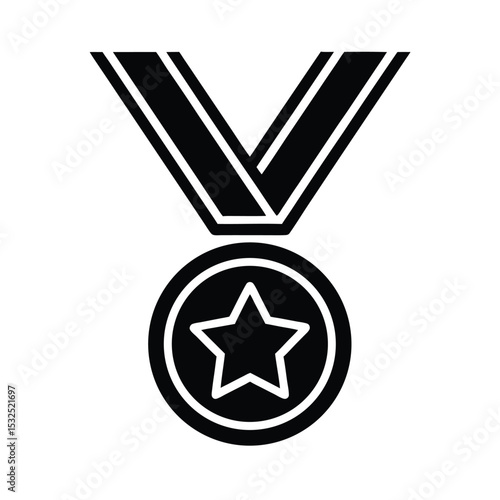 Star Medal Icon Outline Vector Illustration