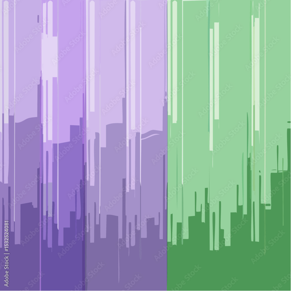 Obraz premium Fluted glass background with soft vertical stripes. Elegant decorative green glass