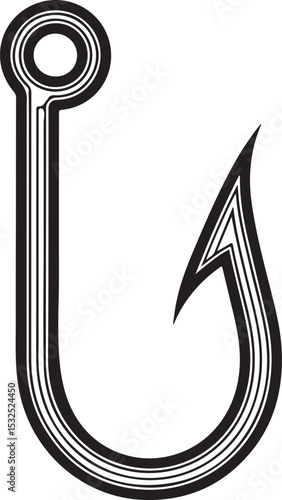 Fishing Hook Silhouette Vector Illustration