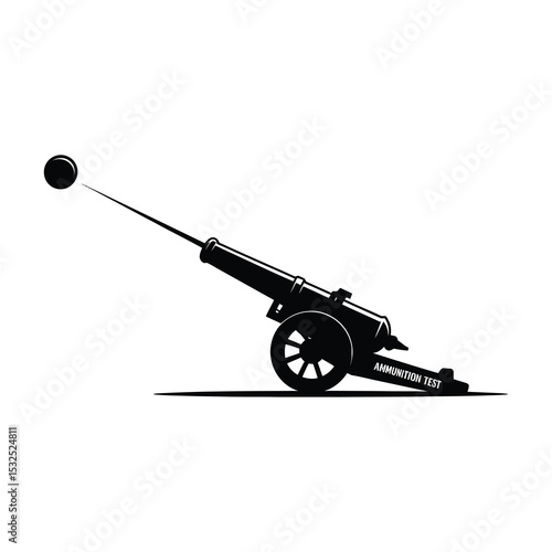 Cannonball firing from an antique cannon