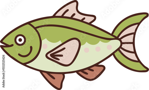 Vibrant ember tetra fish illustration on white background