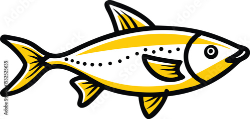 Vibrant tetra fish illustration on white background