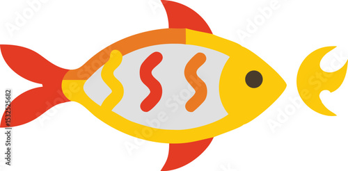Vibrant tetra fish illustration on white background