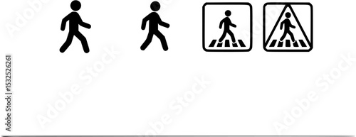 set of A person walking or walk sign flat vector icon for apps and websites
