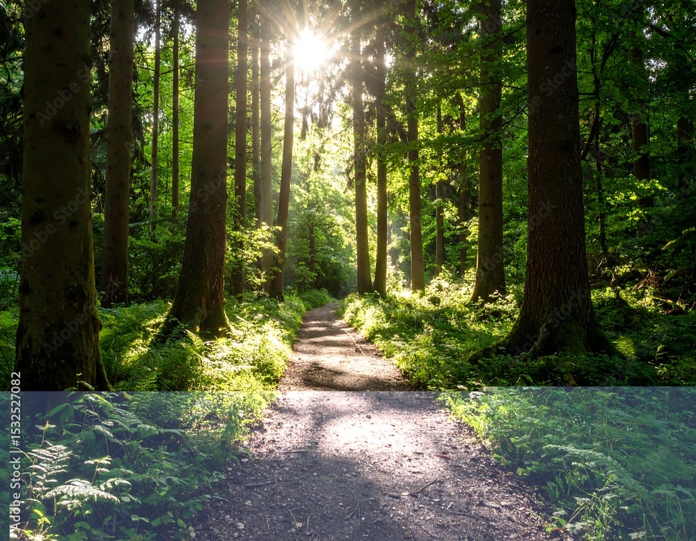 Obraz premium Sunlit forest path (1)