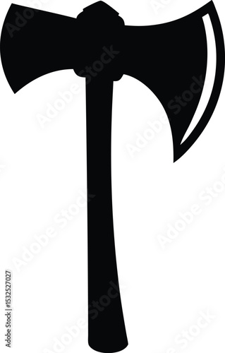 Axe – black silhouette on white background