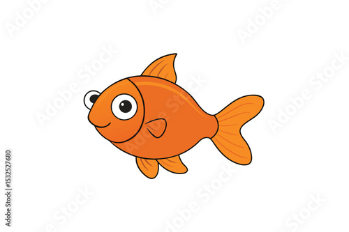 Single goldfish illustration on white background