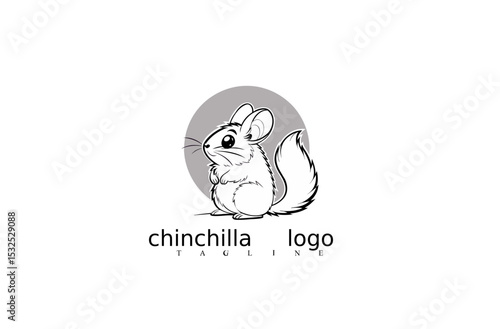 Cute Chinchilla Logo: A charming illustration of a chinchilla used as logo