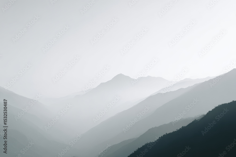 Fototapeta premium mountain ridge in chile at sunrise featuring solitary rock on right side of frame