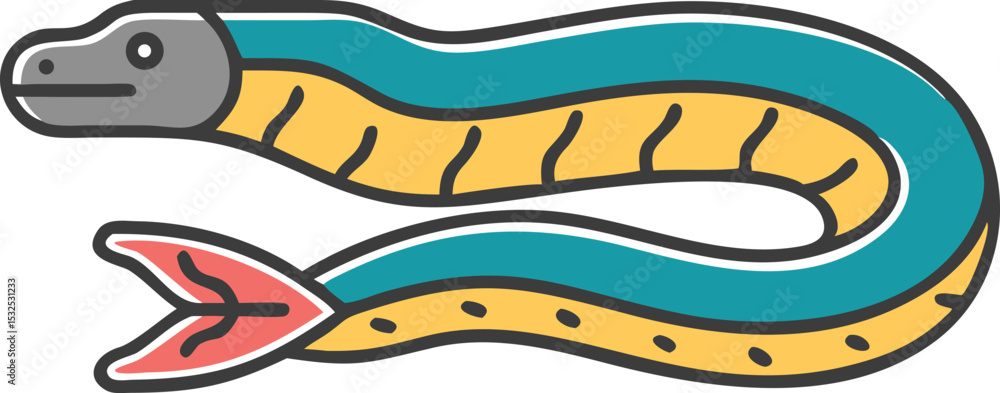 Obraz premium Moray eel fish illustration on white background