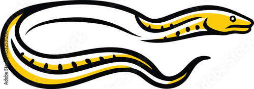 Detailed moray eel illustration on white background