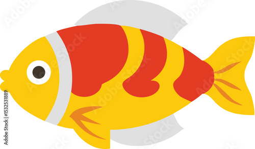 Vibrant oscar fish illustration on white background