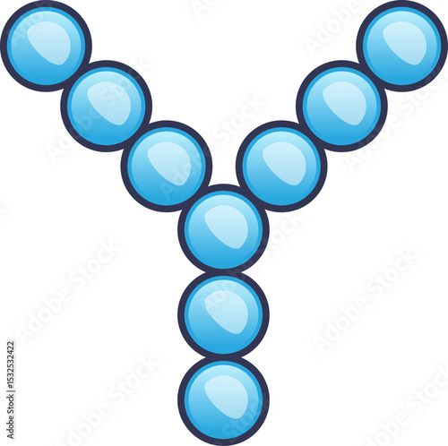 Illustration of a Y-shaped molecule structure, symbolizing insulin's molecular form.