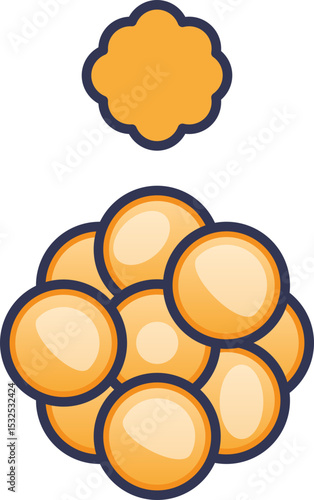 Illustration of glycogen granules, symbolizing energy storage.