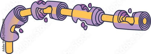 Illustration of damaged myelin sheath on a nerve fiber, symbolizing multiple sclerosis.