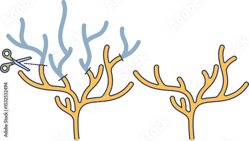 Illustration of pruning branches symbolizing optimization and efficiency.