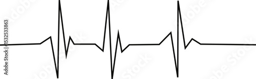  heartbeat pulse rate line. Health and Medical concept. EKG Pulse Wave, cardiogram and rhythm