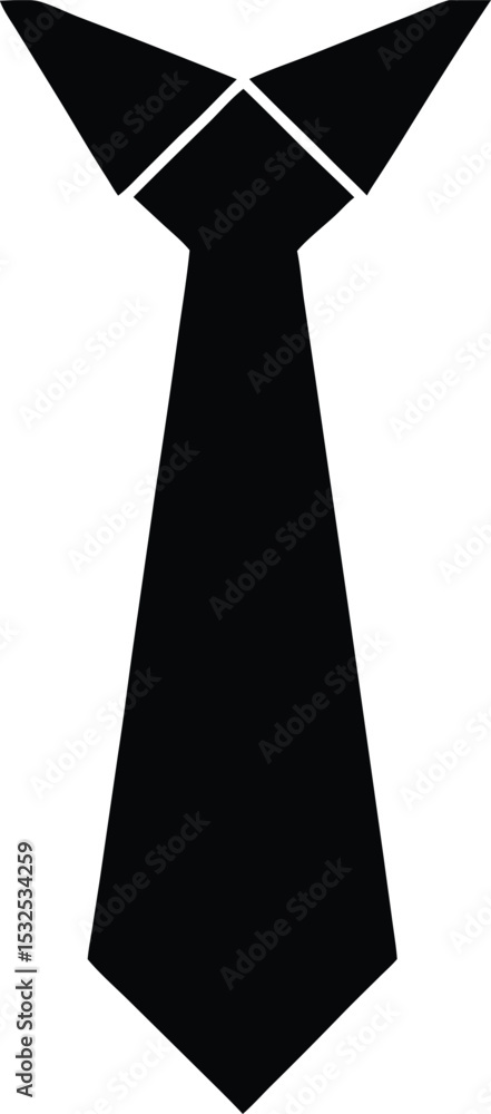 Tie – black silhouette on white background Tie – black silhouette on white background