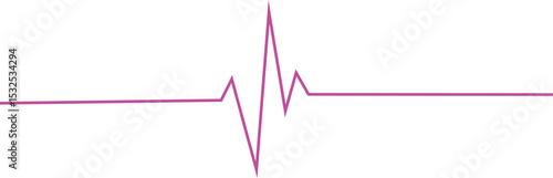 A pink line with a heart shape in the middle. The line is curved and has a wavy pattern