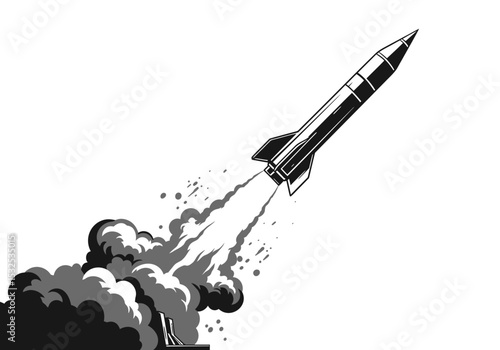 Vector of a missile taking off