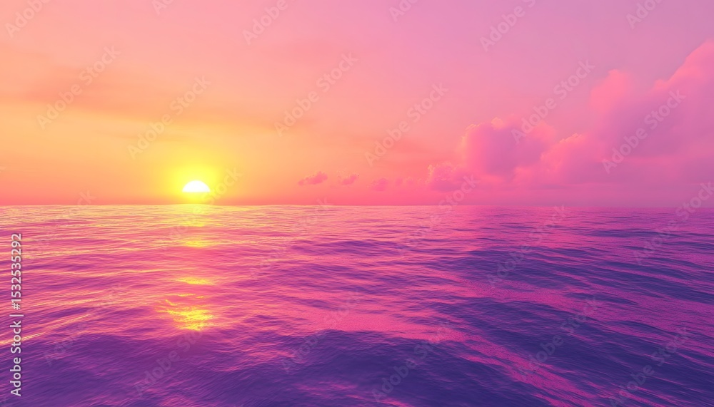 Fototapeta premium Vibrant sunset over a calm sea.