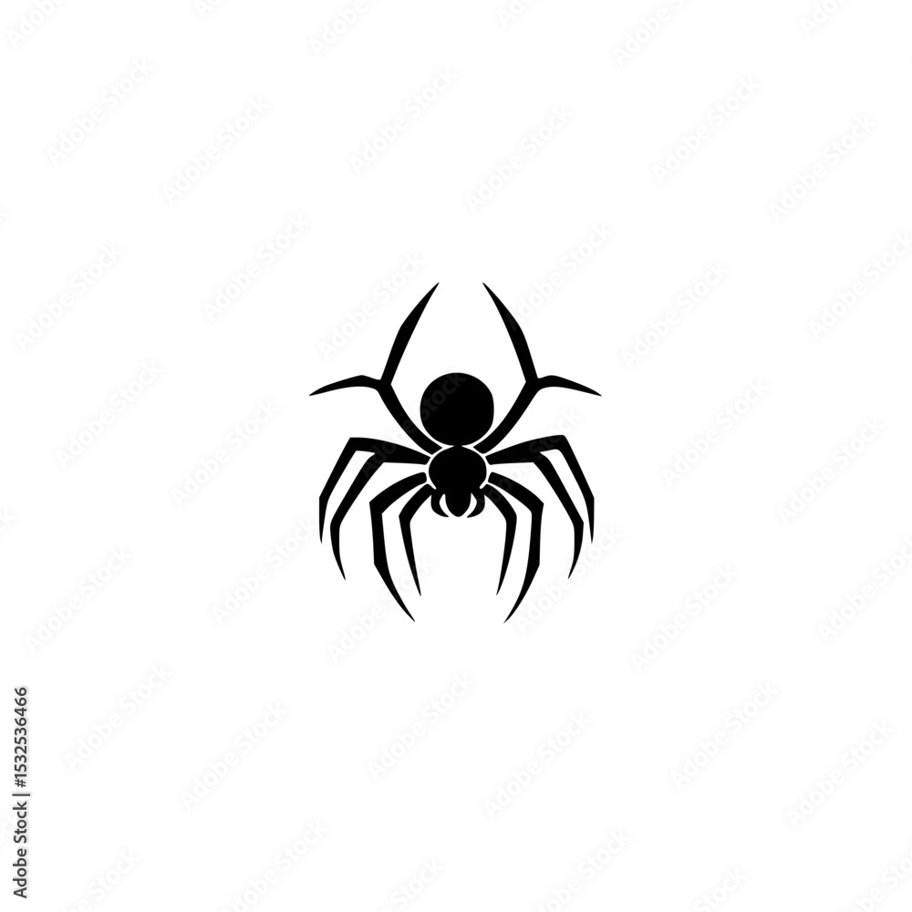 Obraz premium Black spider icon vector