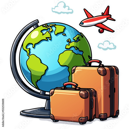 Adventure Awaits Global Travel and Exploration Illustration