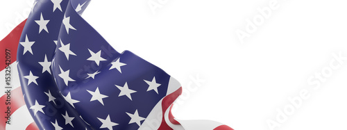 Fényképezés High-quality image of an American flag draped elegantly