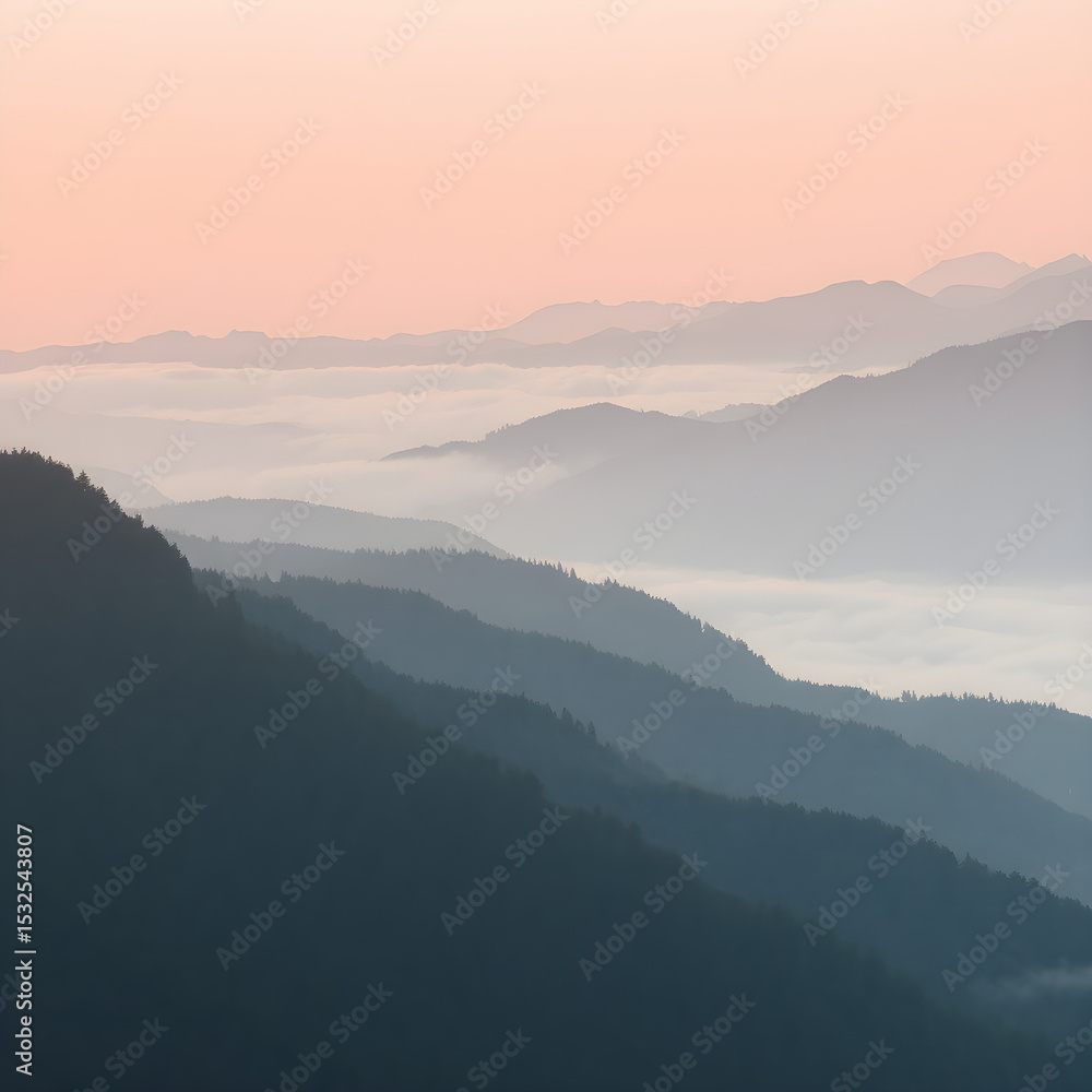 Fototapeta premium mountain landscape with fog