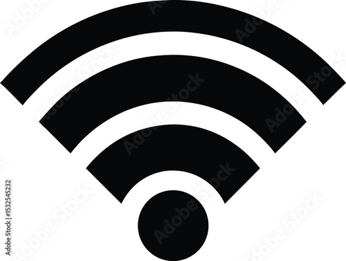 WiFi signal – black silhouette on white background