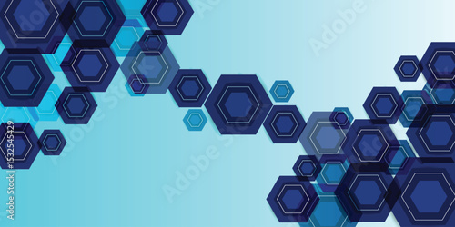  Blue color hexagonal background