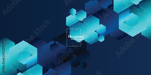 Blue hexagonal background. Health care and science medical innovation concept