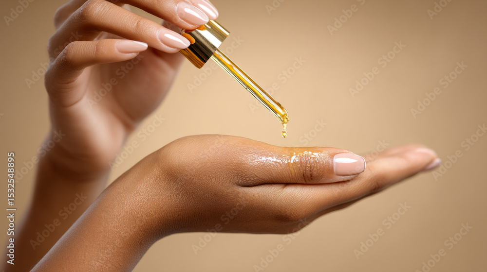 Luxurious argan oil dripping onto smooth skin for beauty and wellness Luxurious argan oil dripping onto smooth skin for beauty and wellness