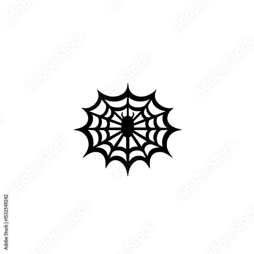 Dark cursed web icon vector with spooky spiderweb