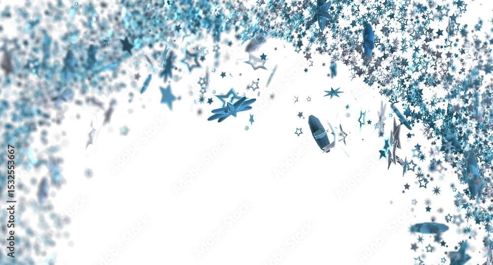 Fototapeta premium Abstract background with blue star confetti. Perfect for festive designs and celebrations.