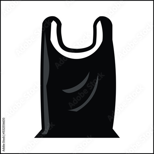 plastic bag silhouette illustration vector design with black and white color. suitable for logo, icon, poster, advertisement, banner, company, t-shirt design, sticker, website.