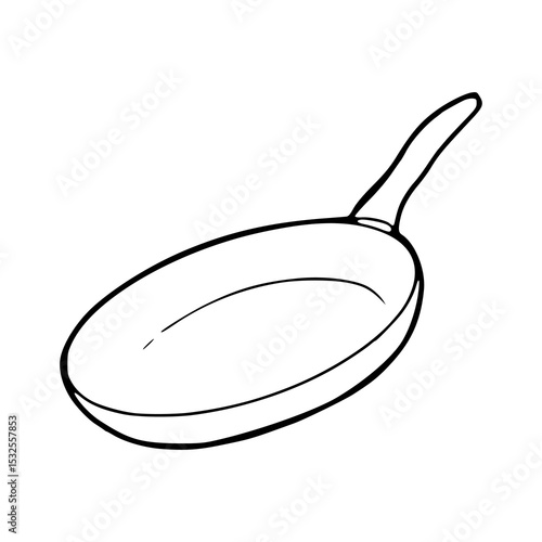 kitchen utensil: frying pan outline