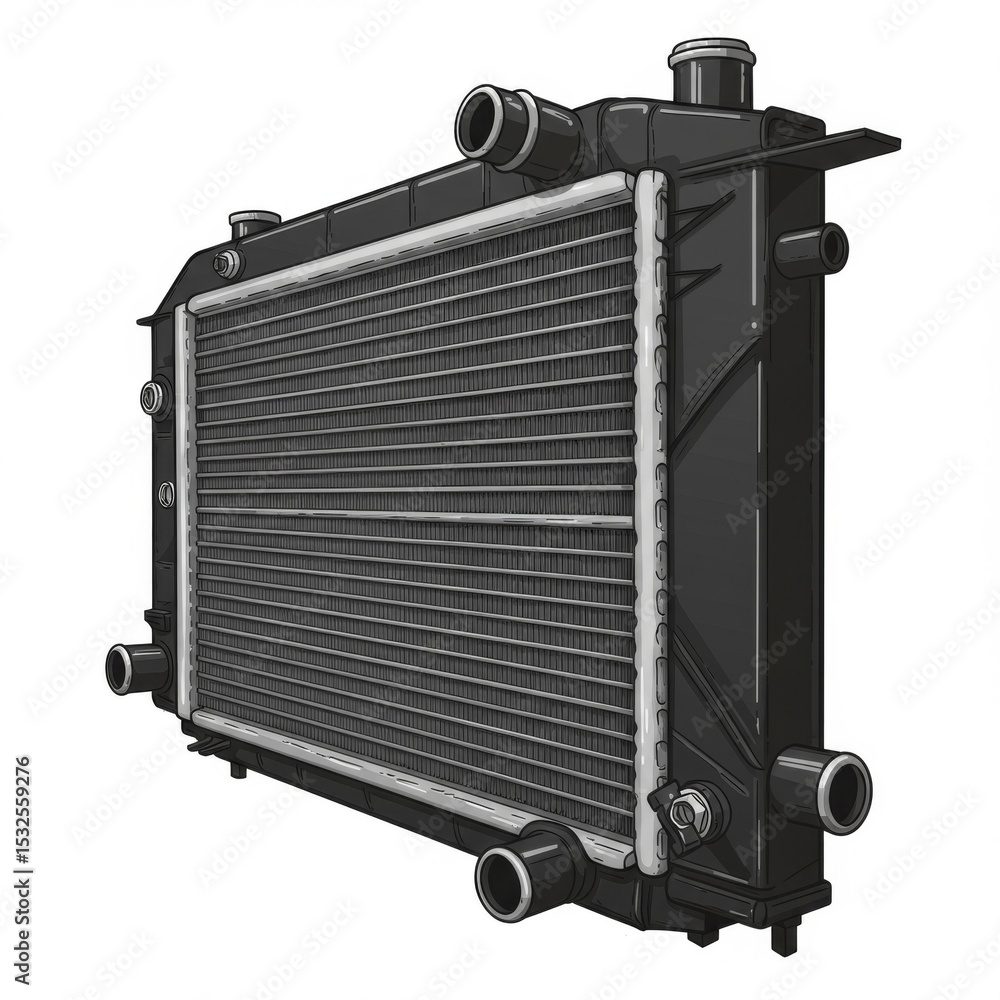 Fototapeta premium Black Metal Automotive Radiator