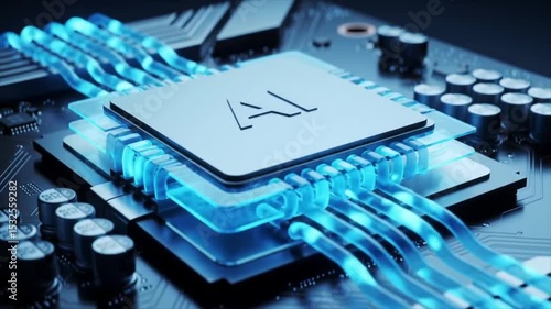 close up of computer circuit board AI cooling system