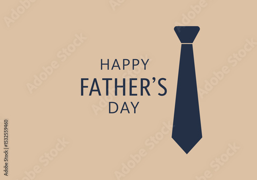 Father's Day Elegance: A minimalist design celebrating Father's Day, featuring a stylish necktie and heartfelt wishes on a refined backdrop. 