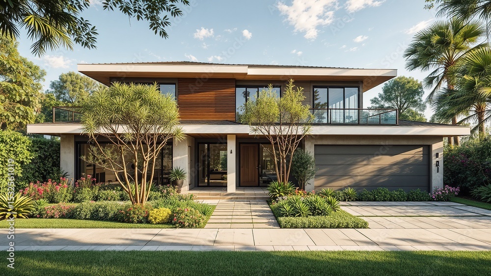 Fototapeta premium Contemporary Home and Garden Exterior