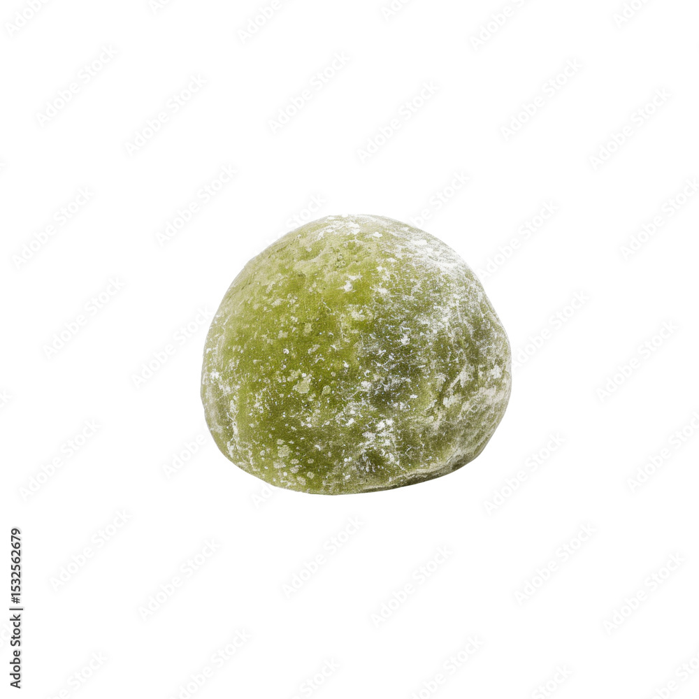 Fototapeta premium Single Matcha Mochi Ball Isolated on Black Background