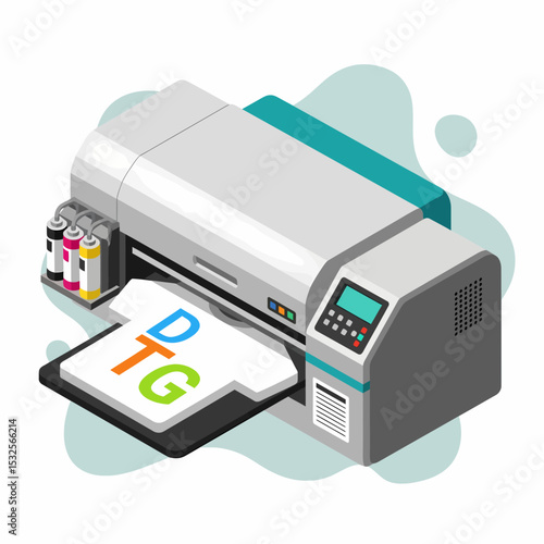 Direct to Garment Printing T-Shirt Production Process Illustration