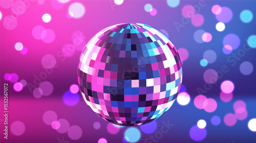 Disco ball with a pink background