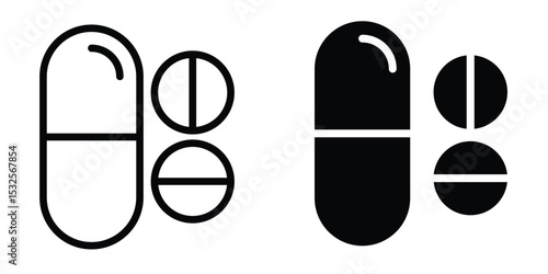 Pills icon vector for web and mobile app. capsule icon.