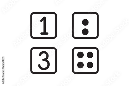 Counting Blocks Symbol silhouette vector with white background